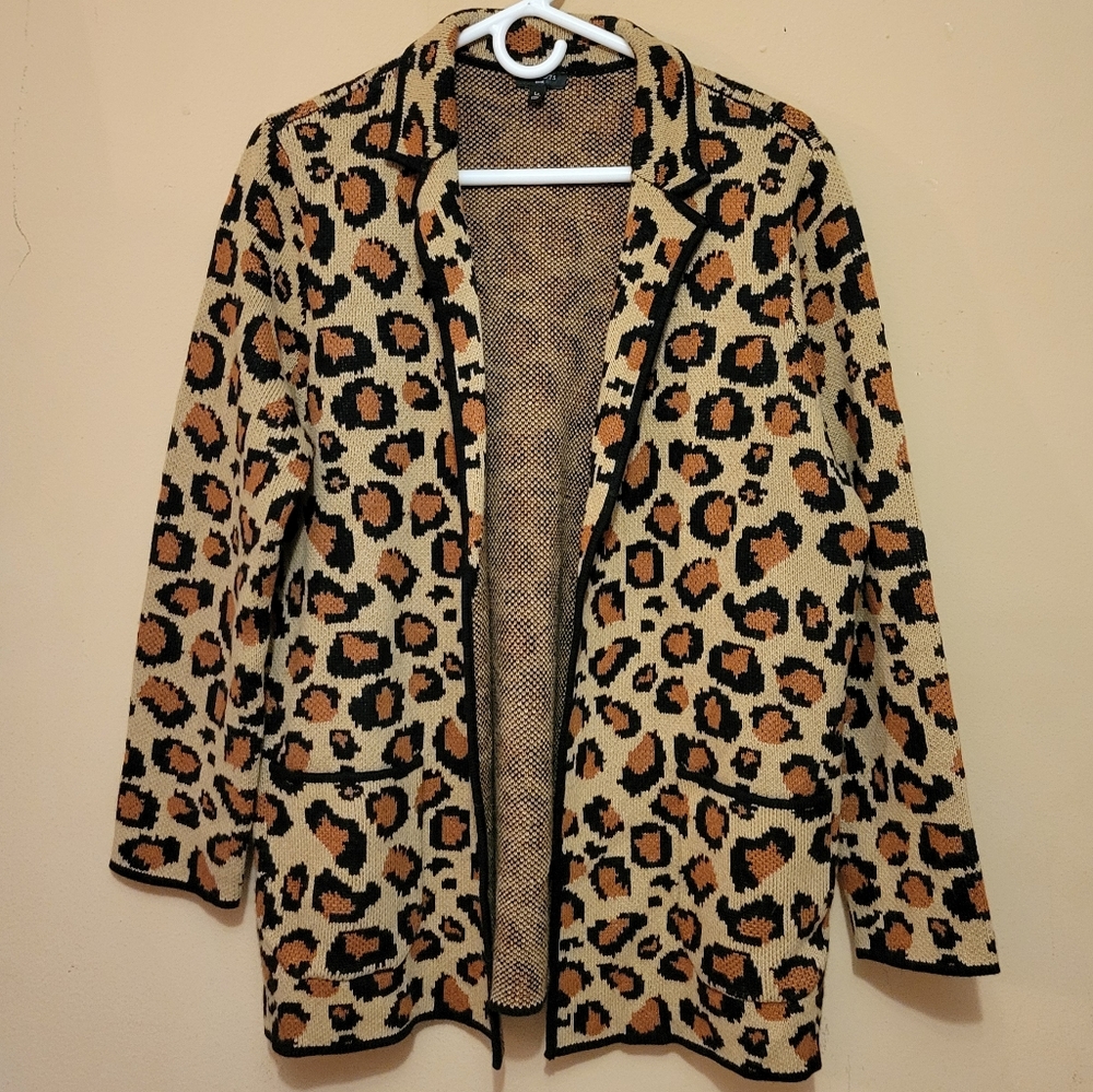 Talbots Open-Front Leopard Print Cardigan/Knit Bl… - image 2